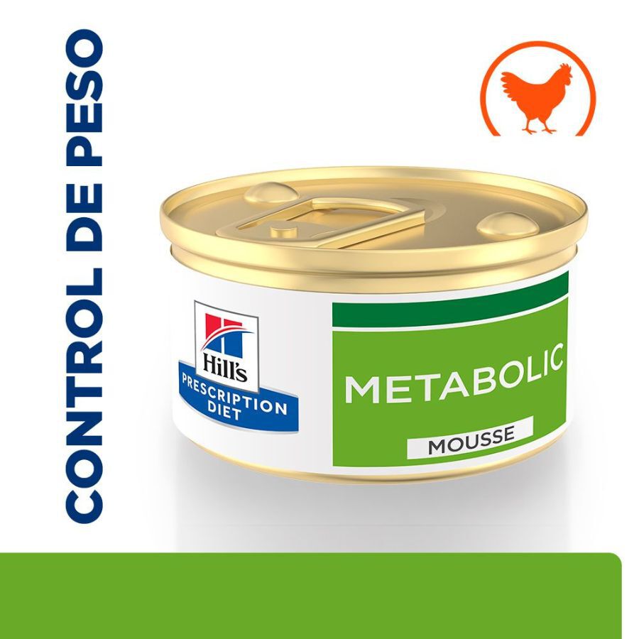 85 g Hill's Prescription Diet Metabolic Mouse de Pollo lata para gatos, , large Imagem n&uacute;mero 1