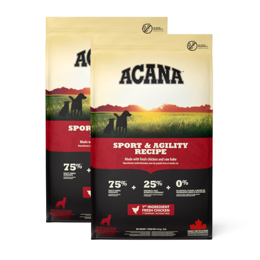 2 x 11.4 kg Acana Sport e Agility Frango Ra&ccedil;&atilde;o para c&atilde;es Pack poupan&ccedil;a!, , large Imagem n&uacute;mero 1