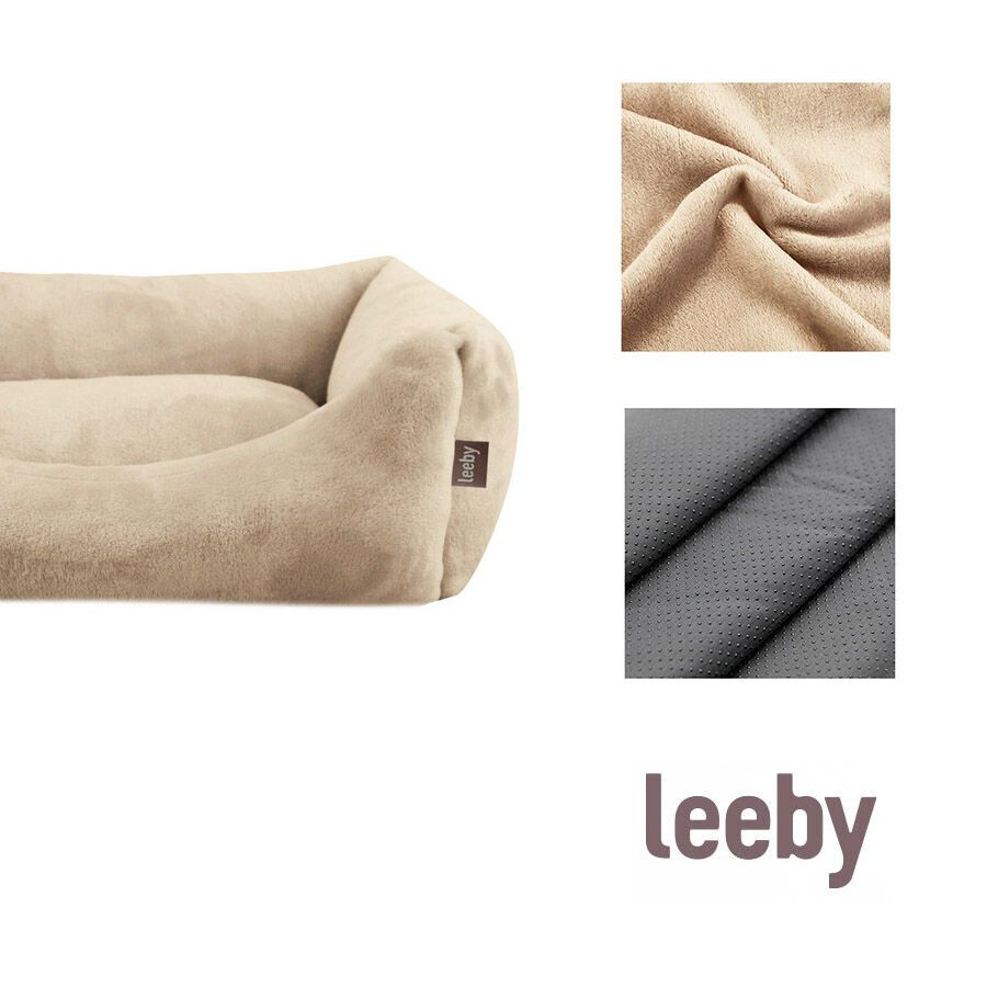 Leeby Cama com almofada amov&iacute;vel bege para c&atilde;es, , large Imagem n&uacute;mero 4