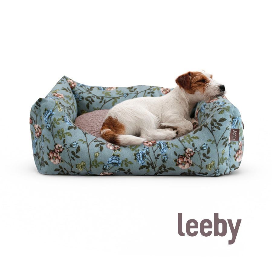 Leeby Alcofa com Capa Amov&iacute;vel Turquesa com Flores para c&atilde;es, , large Imagem n&uacute;mero 2