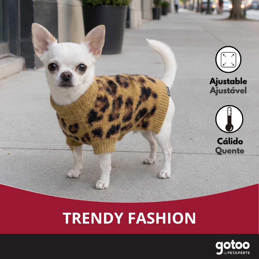 Gotoo Camisola de Malha com Padr&atilde;o Leopardo para c&atilde;es, , large Imagem n&uacute;mero 6