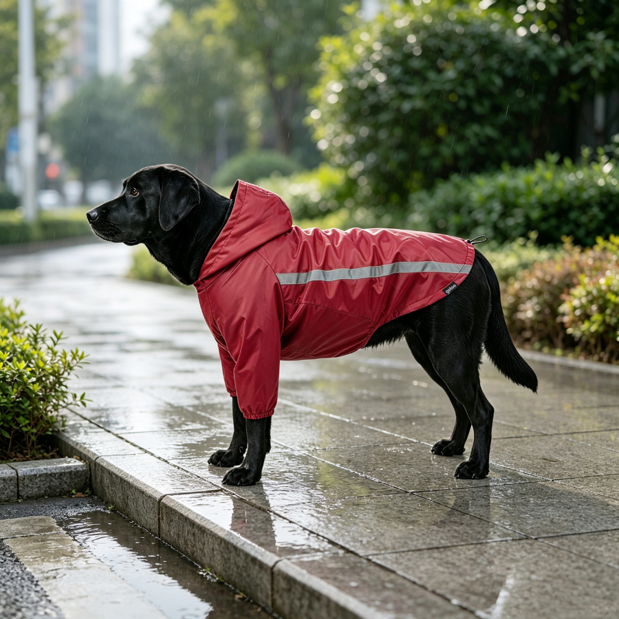 Gotoo Casaco Imperme&aacute;vel Refletor Vermelho para c&atilde;es, , large Imagem n&uacute;mero 1
