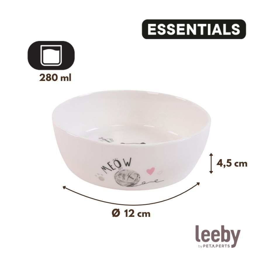 Leeby Comedouro de Cer&acirc;mica Branco para gatos, , large Imagem n&uacute;mero 4
