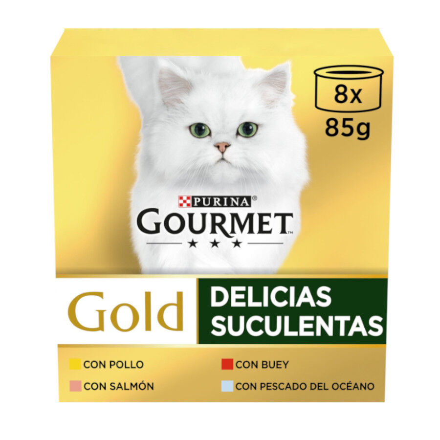 8 latas x 85 g Gourmet Gold Delicias Suculentas Multipack de Pat&eacute; Mistos para gatos, , large Imagem n&uacute;mero 1