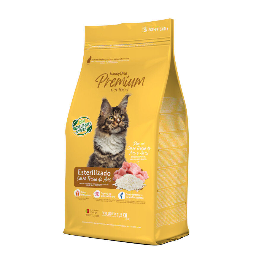 happyOne Premium ra&ccedil;&atilde;o de carne fresca de aves para gatos esterilizados  , , large Imagem n&uacute;mero 1