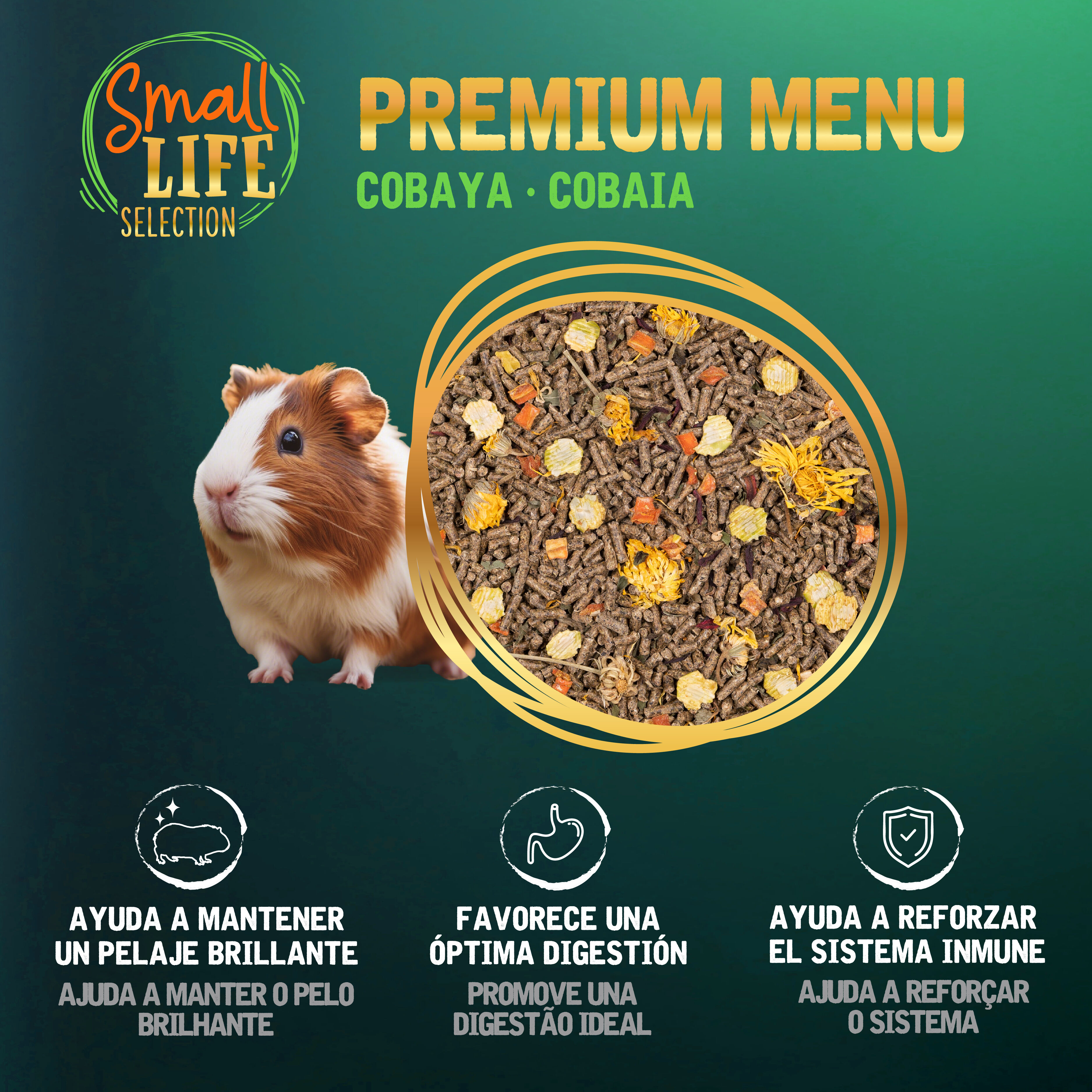 4 kg Small Life Premium Men&uacute; Comida para Porquinhos-da-&Iacute;ndia, , large Imagem n&uacute;mero 3