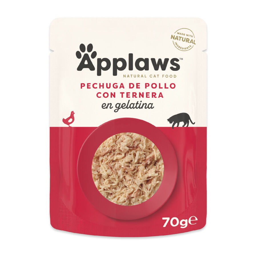 70 g Applaws comida h&uacute;mida frango e vitela para gatos, , large Imagem n&uacute;mero 1