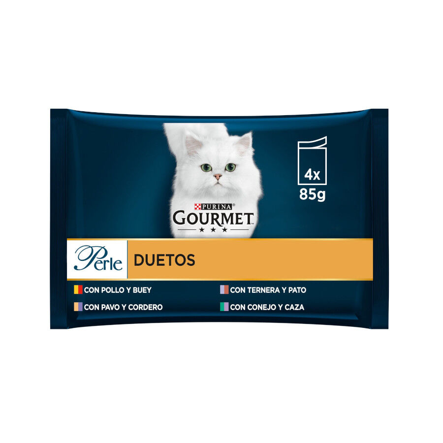 12 saquetas x 85 g Gourmet Perle D&uacute;o Filetes de Carnes saqueta para gatos Pack poupan&ccedil;a!, , large Imagem n&uacute;mero 1