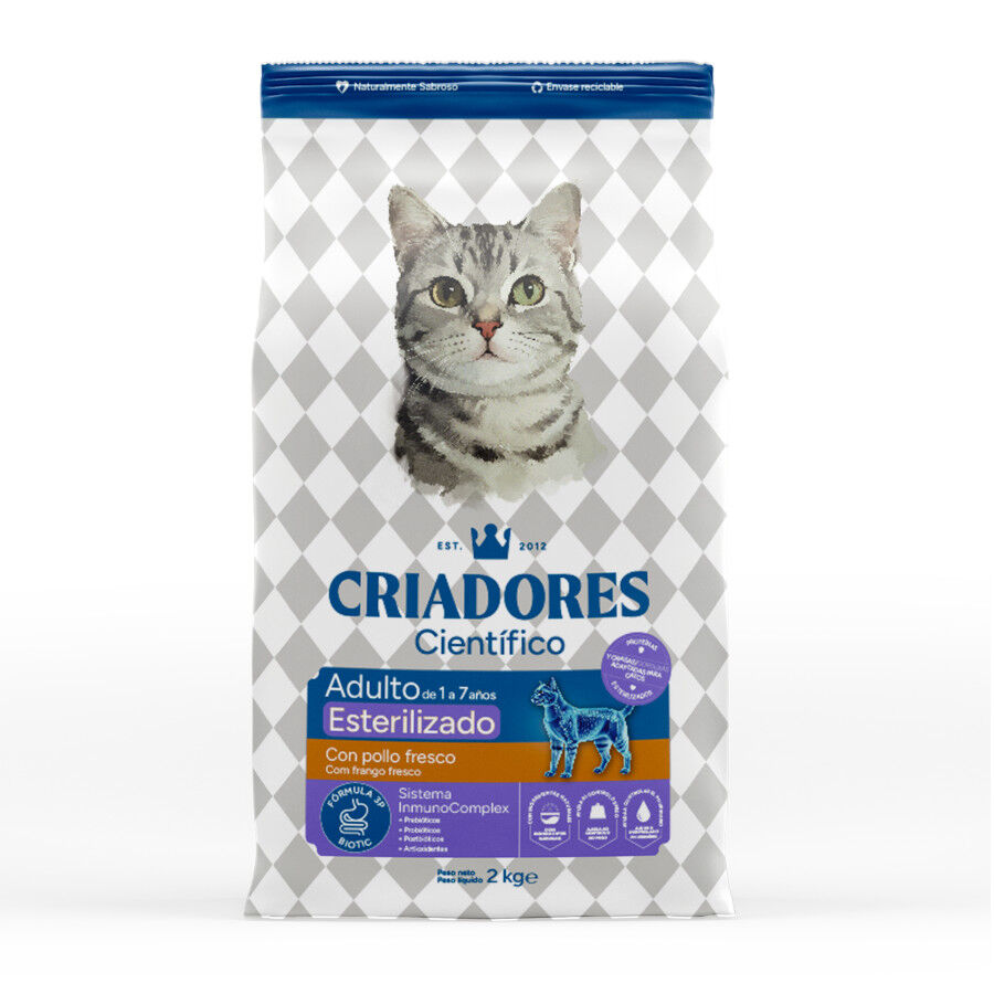 2 kg Criadores Cient&iacute;fico Adulto Esterilizado Frango Ra&ccedil;&atilde;o para gatos, , large Imagem n&uacute;mero 1