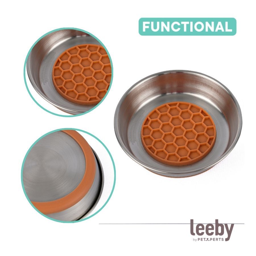 Leeby Comedouro Lento em A&ccedil;o Inoxid&aacute;vel para gatos, , large Imagem n&uacute;mero 3