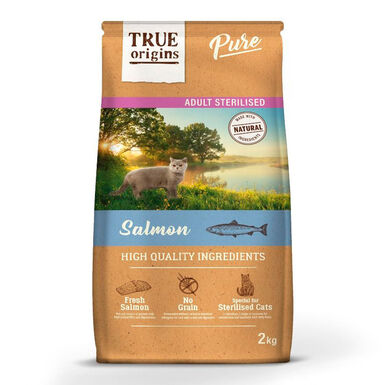 True Origins Adult Pure Sterilised Salmão Grain Free ração para gatos