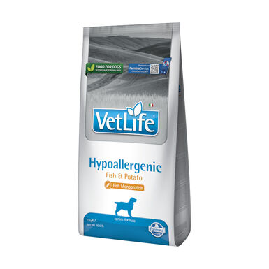 Farmina Vet Life Ração hipoalergênica para cães com peixe e batata doce
