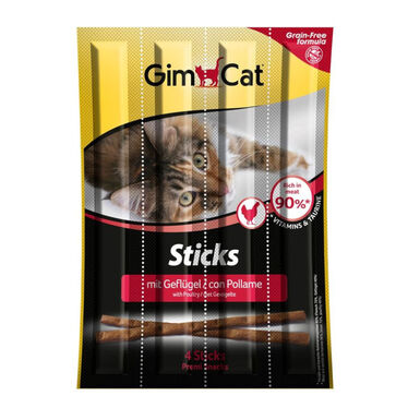 Gimcat palitos frango e fígado para gatos.