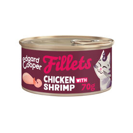 Edgard & Cooper Comida h&uacute;mida Filetes de Frango e Camar&atilde;o em lata para gatos
