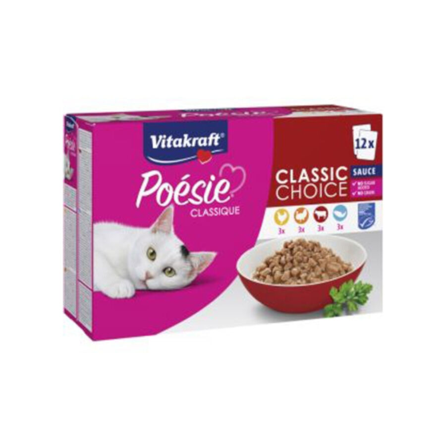 24 saquetas x 85 g Vitakraft Po&eacute;sie Classique Classics Envelope em Molho para gatos Pack Poupan&ccedil;a!, , large Imagem n&uacute;mero 1