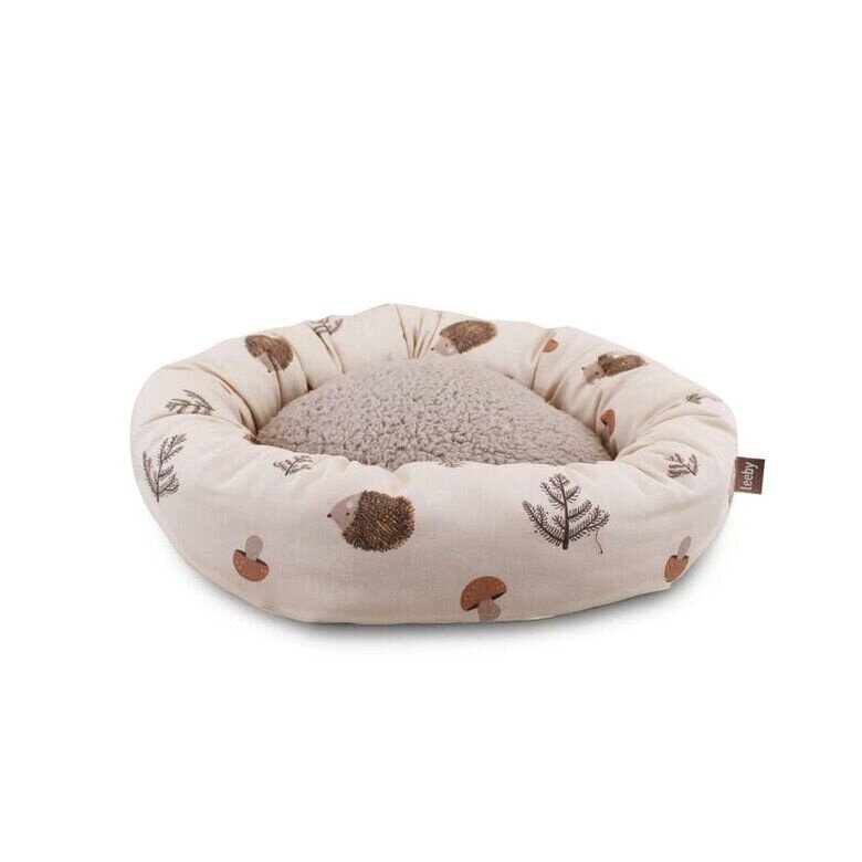 Leeby Cama Donut Antiderrapante Branca com Ouriços para gatos,  Imagem número 4 Leeby Cama Donut Antiderrapante Branca com Ouriços para gatos, , large Imagem número 4