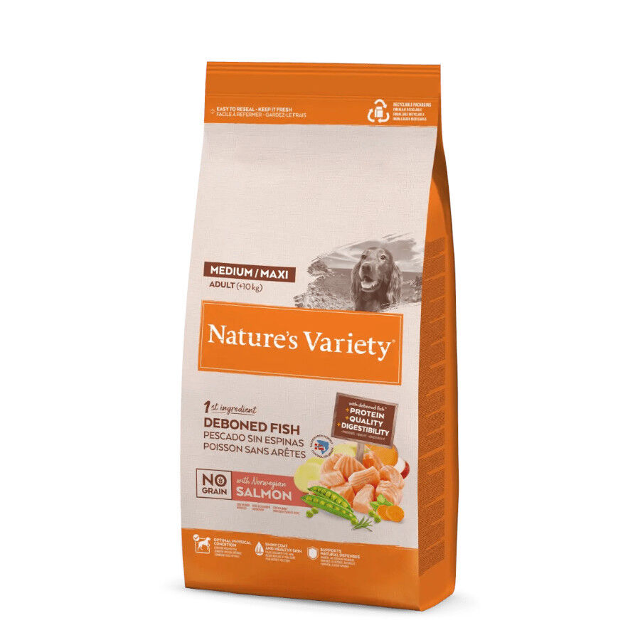 2 kg Nature's Variety No Grain Adult Medium Maxi Salm&atilde;o ra&ccedil;&atilde;o para c&atilde;es, , large Imagem n&uacute;mero 1