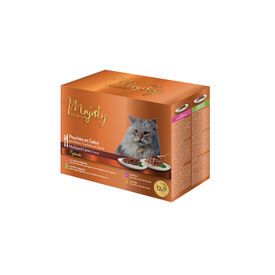 Majesty Pouches Multipack Comida húmida de carne em saquetas para gatos