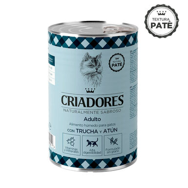 Criadores Adulto con Truta e Atum lata para gatos