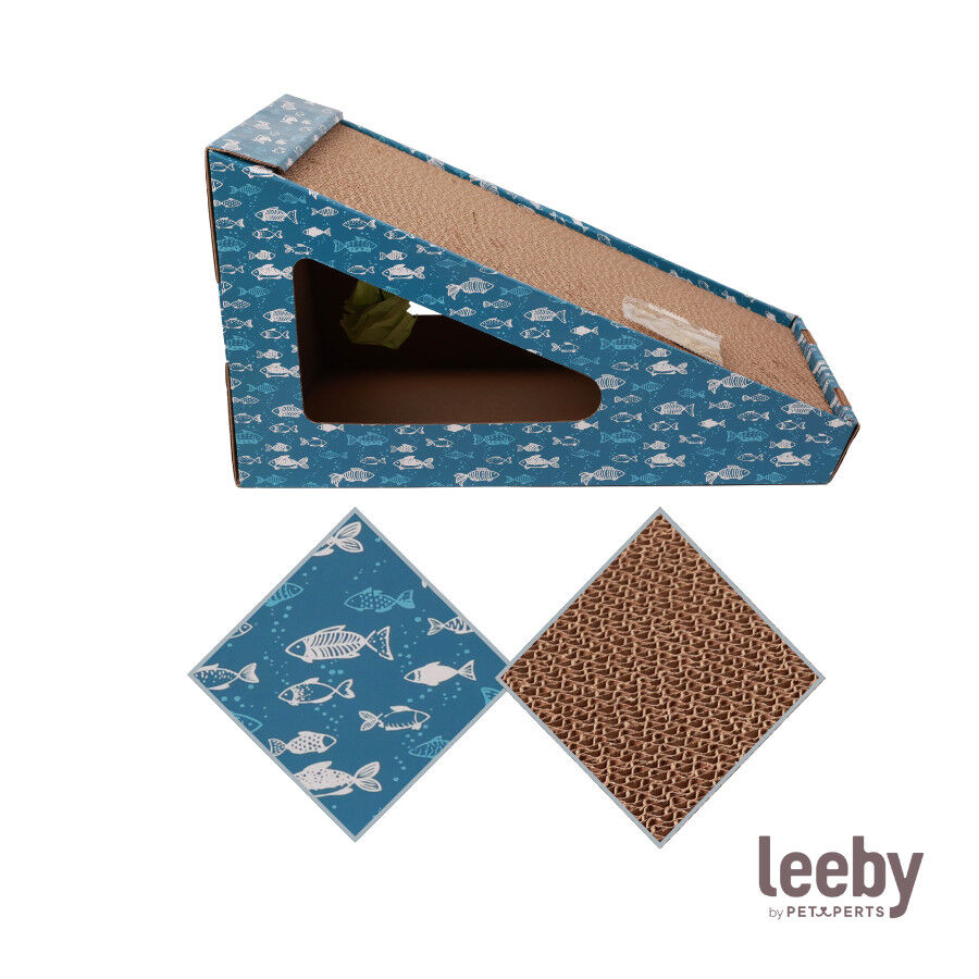 Leeby Walter arranhador de cart&atilde;o horizontal com bola e estampado de peixes para gatos, , large Imagem n&uacute;mero 5