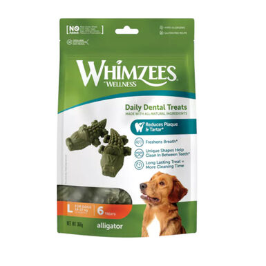 Whimzees Snacks Dentários Crocodilo para cães de porte grande
