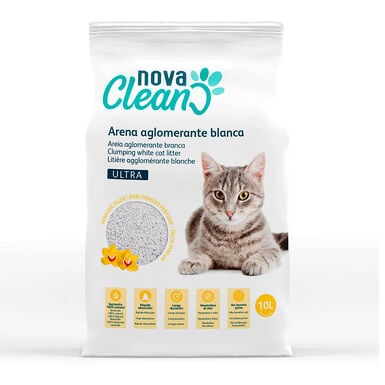 Nova Clean Ultra Areia Aglomerante de Pó de Talco para gatos
