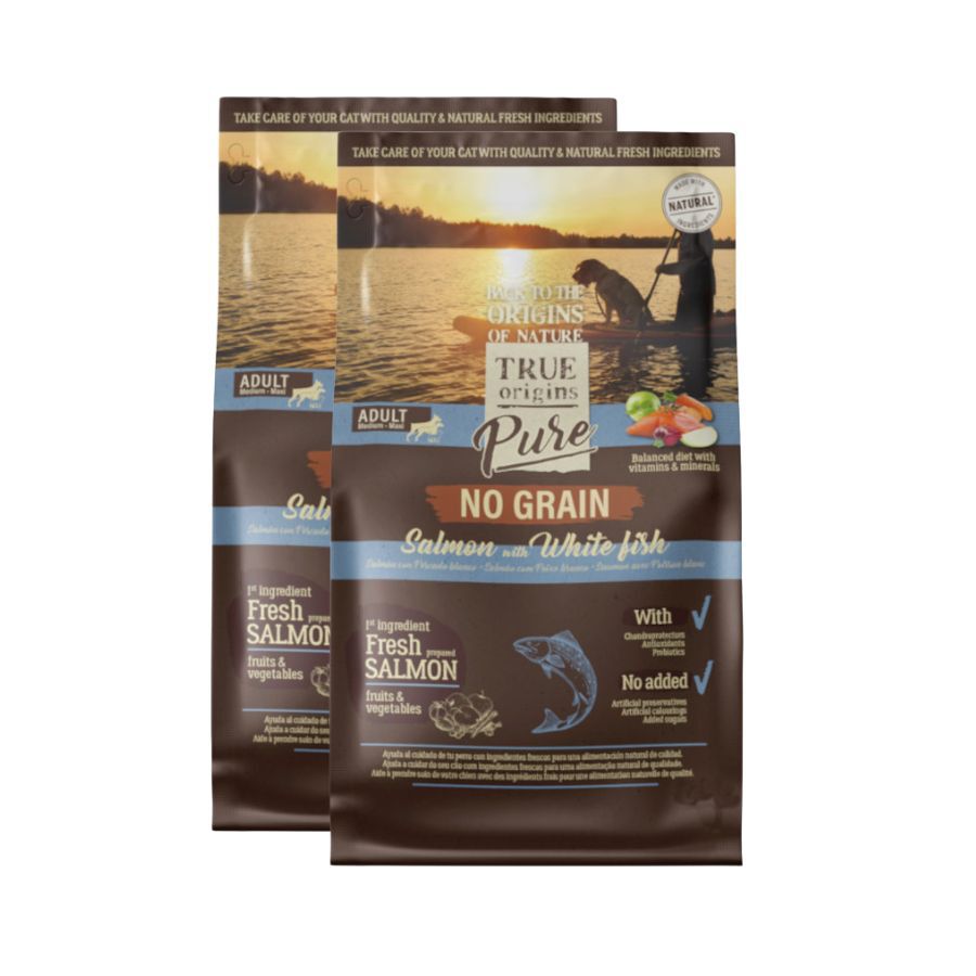 2 x 12 kg True Origins Pure Salm&atilde;o ra&ccedil;&atilde;o para c&atilde;es Pack poupan&ccedil;a!, , large Imagem n&uacute;mero 1