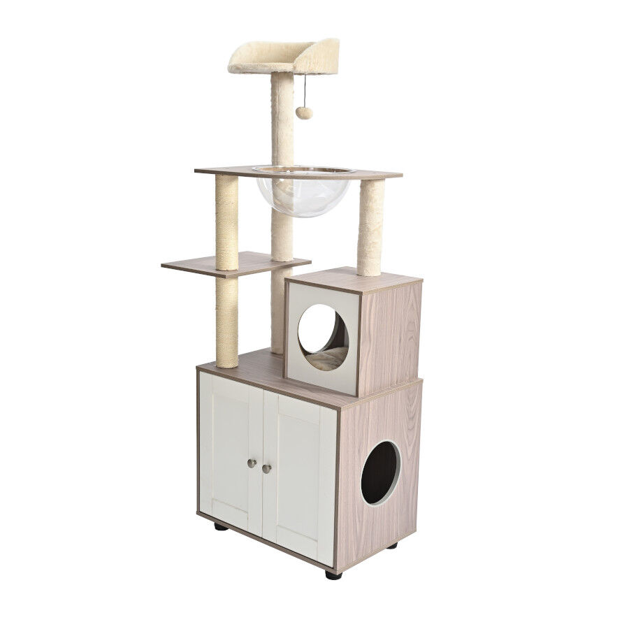 Leeby Luna &aacute;rvore arranhadora com m&oacute;vel para gatos, , large Imagem n&uacute;mero 1