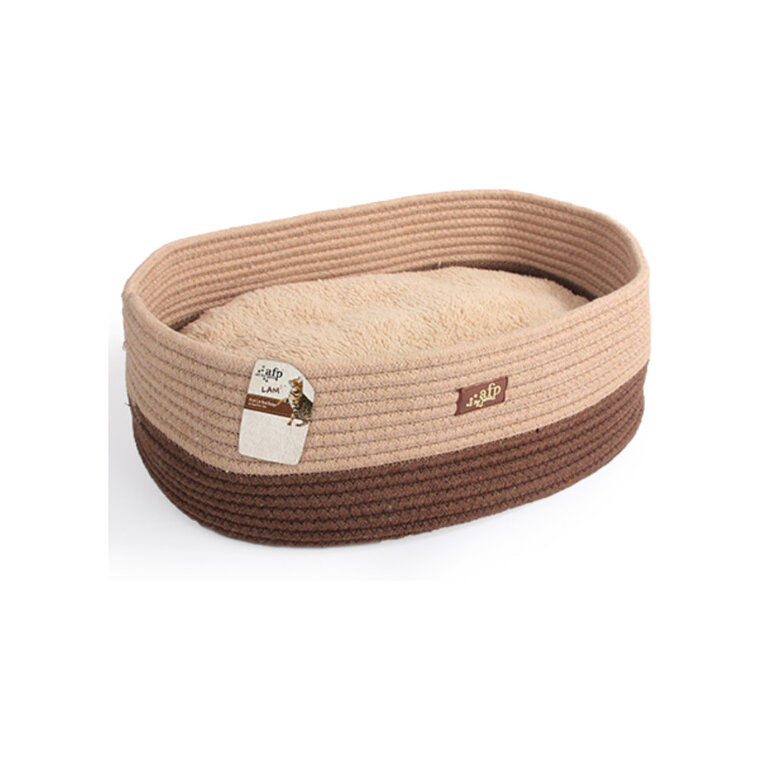 All For Paws Cama Oval Castanha e branca para gatos,  Imagem número 1 All For Paws Cama Oval Castanha e branca para gatos, , large Imagem número 1