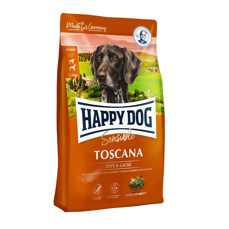 Happy Dog Adult Sensible Toscana Pato e Salm&atilde;o ra&ccedil;&atilde;o, , large Imagem n&uacute;mero 1