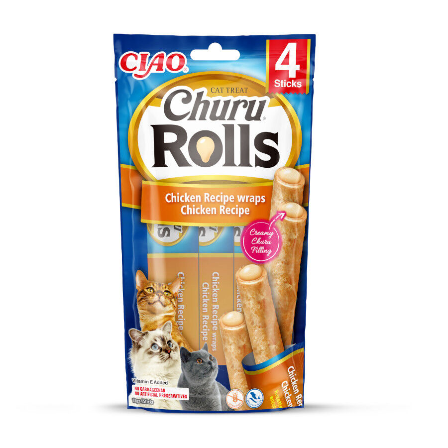 4 saquetas x 10 g Churu Sticks Rolls de Frango para gatos, , large Imagem n&uacute;mero 1