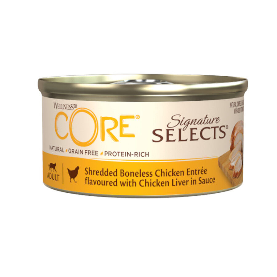 79 g Wellness Core Shredded frango lata para gatos, , large Imagem n&uacute;mero 1
