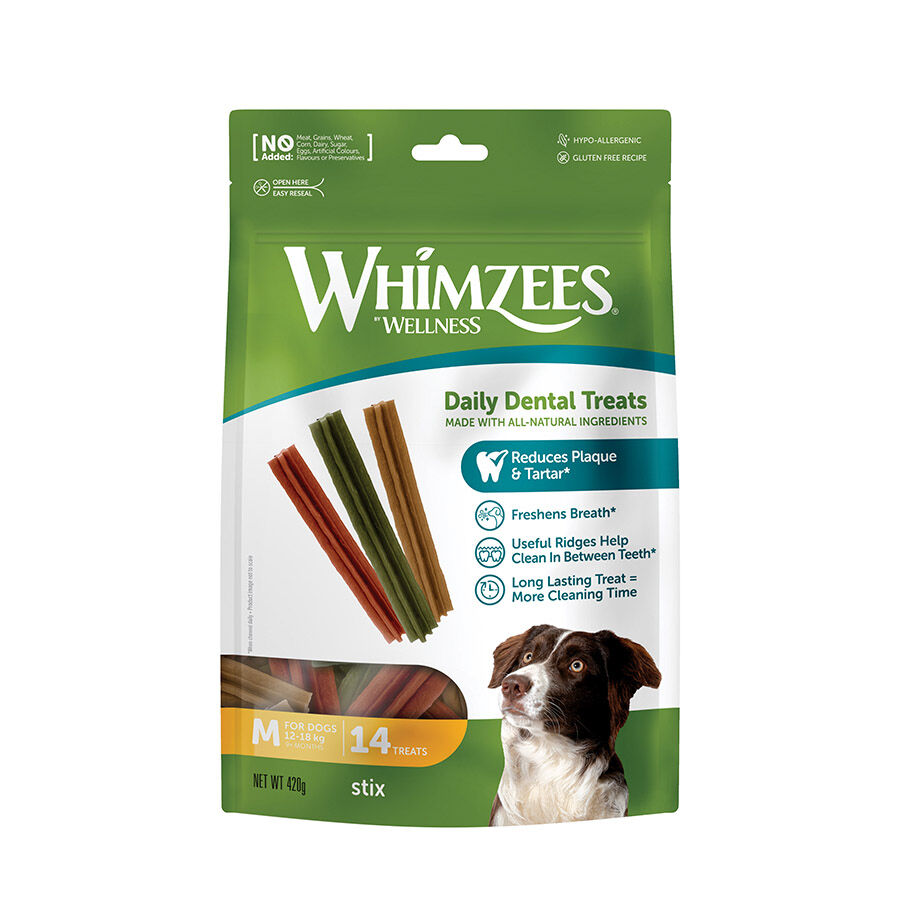 14 sticks Whimzees Snacks Dent&aacute;rios Stix para c&atilde;es de ra&ccedil;as medias, , large Imagem n&uacute;mero 1