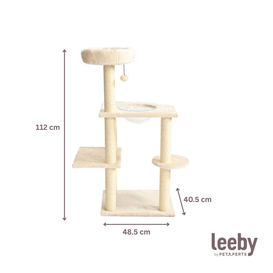 Leeby Luna &aacute;rvore arranhadora com cama e brinquedo para gatos, , large Imagem n&uacute;mero 5