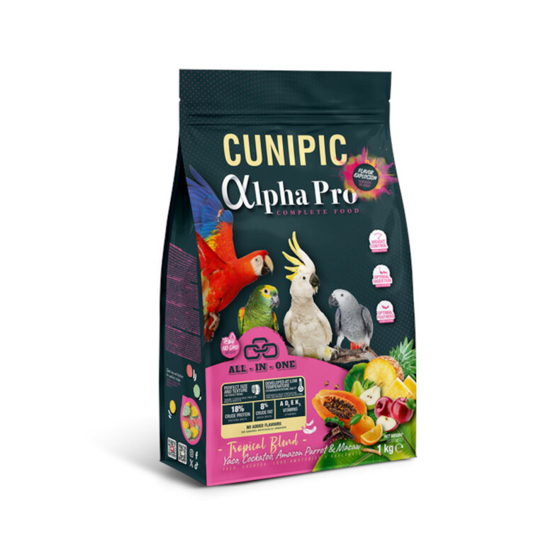 1 kg Cunipic Alpha Pro Parrots Tropical Blend  Comida para Papagaios,  Imagem número 1 1 kg Cunipic Alpha Pro Parrots Tropical Blend  Comida para Papagaios, , large Imagem número 1