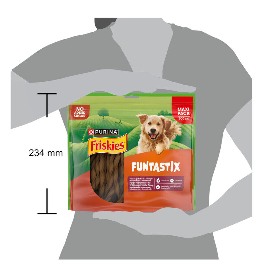 500 g Friskies Funtastix Palitos de Queijo e Bacon para c&atilde;es, , large Imagem n&uacute;mero 3