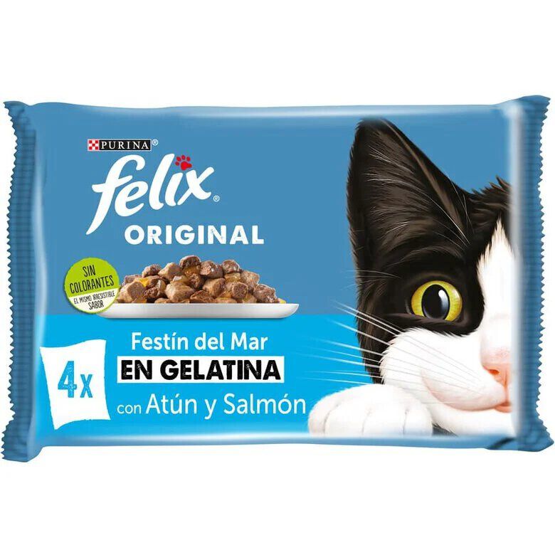 4 saquetas x 85 g Felix Seleccion Peixes Saquetas em geleia para gatos - Multipack, , large Imagem n&uacute;mero 1
