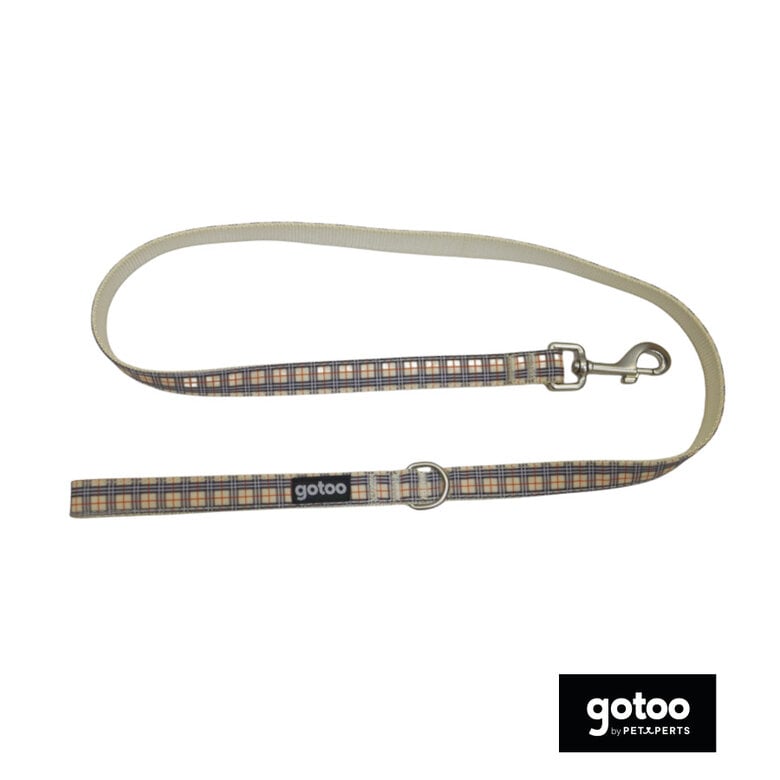 Gotoo Trela com estampado de tartan castanho para cães,  Imagem número 2 Gotoo Trela com estampado de tartan castanho para cães, , large Imagem número 2