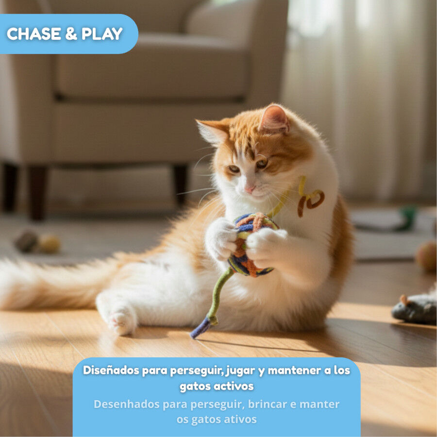 Tootoy! Chase & Play Bola de l&atilde; para gatos, , large Imagem n&uacute;mero 6