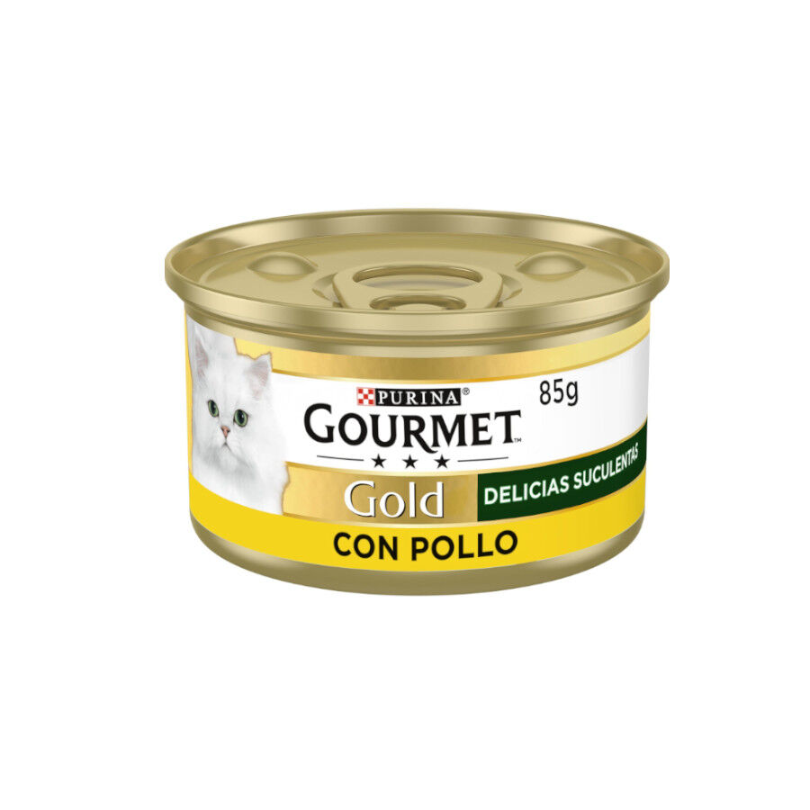 85 g Gourmet Gold Del&iacute;cias Suculentas Alimento h&uacute;mido de frango em lata para gatos, , large Imagem n&uacute;mero 1