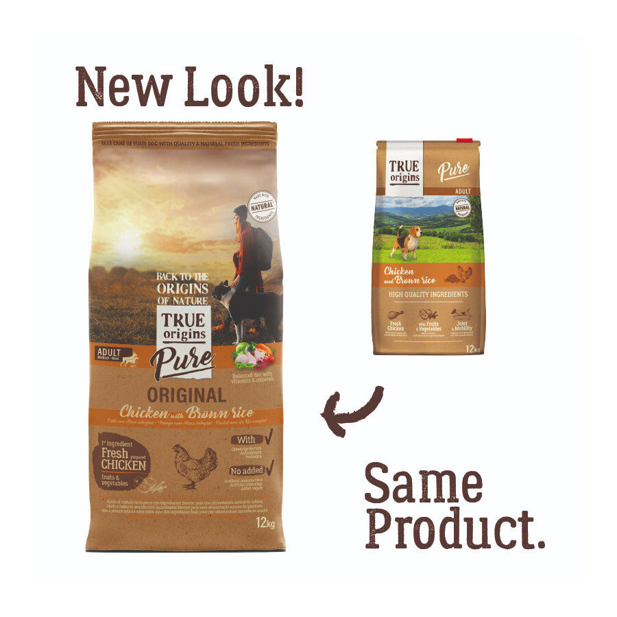 12 kg True Origins Pure Adult Frango e Arroz ra&ccedil;&atilde;o para c&atilde;es, , large Imagem n&uacute;mero 2