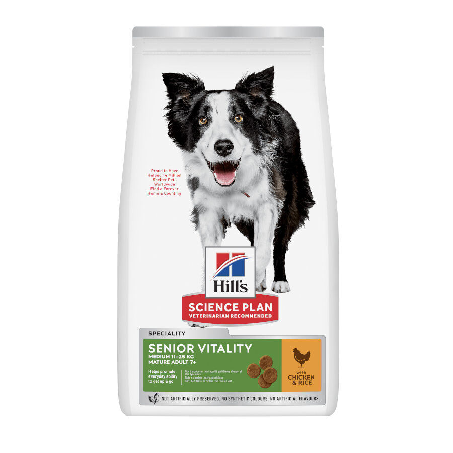 Hill's Medium Adult Science Plan Youthful Vitality Frango ra&ccedil;&atilde;o para c&atilde;es, , large Imagem n&uacute;mero 1