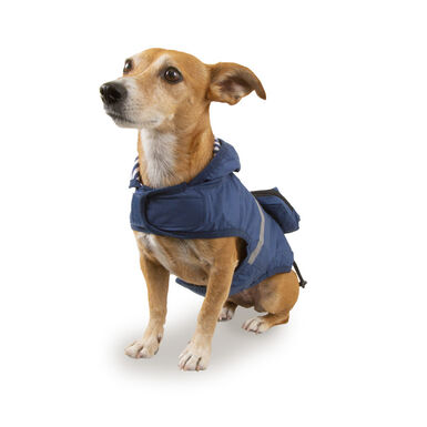 Outech Capa de chuva azul-marinho com bolso para cães