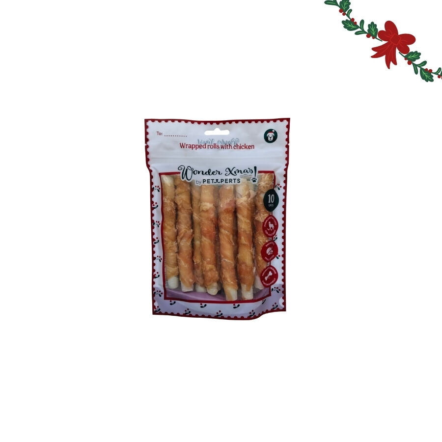 1 pack x 10 uns. Wonder Christmas Rolinhos Revestidos com Frango Snacks para C&atilde;es, , large Imagem n&uacute;mero 5