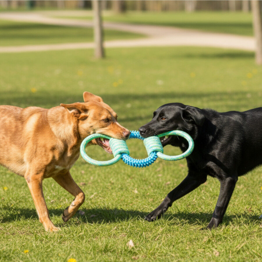 Tootoy! Pull Mordedor de borracha com tr&ecirc;s n&oacute;s para c&atilde;es, , large Imagem n&uacute;mero 1