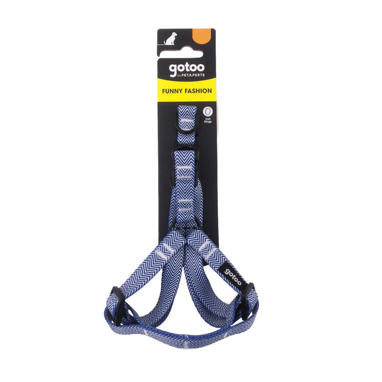 Gotoo Peitoral azul com listras para cães,  Imagem número 6 Gotoo Peitoral azul com listras para cães, , large Imagem número 6