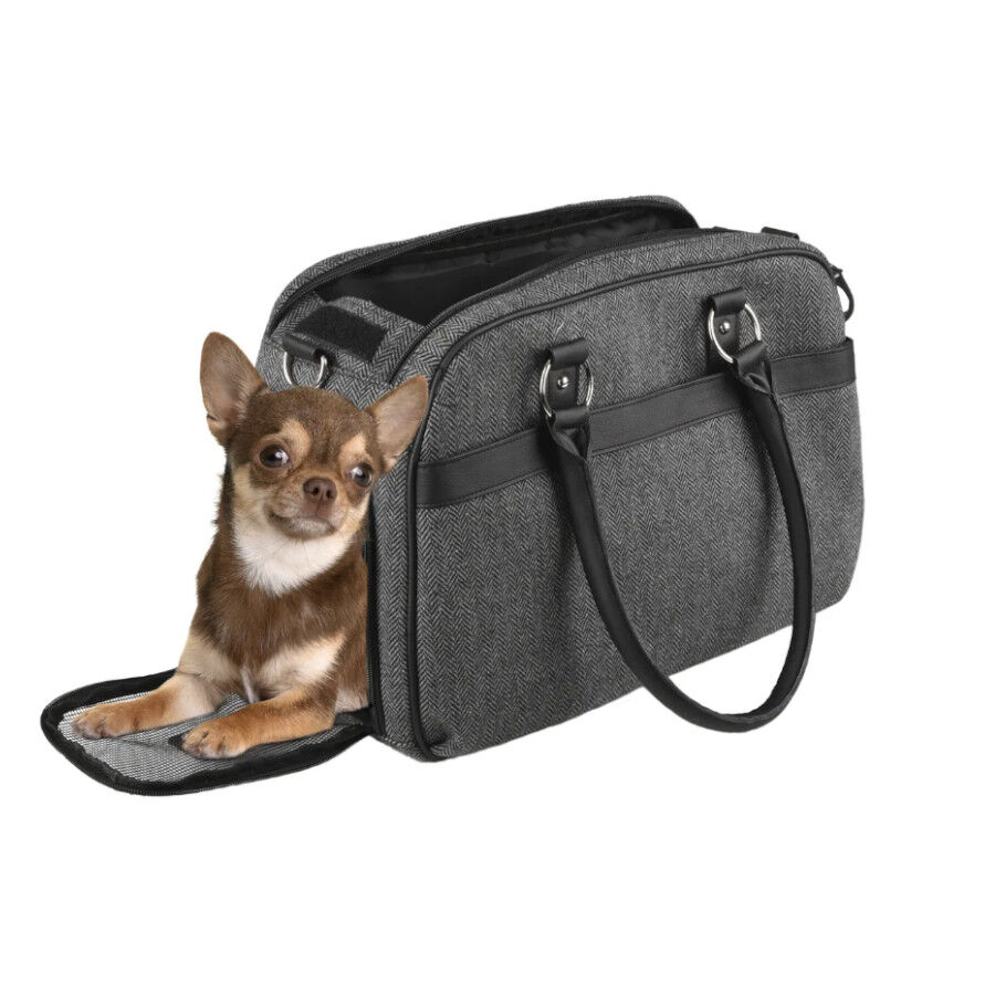Flamingo Justine Saco de Transporte Cinzento para animais de estimacao Kiwoko