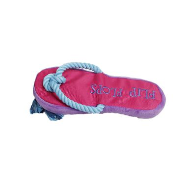 Summer Vibes Flip Flop Chinelo com Corda Rosa e Azul Brinquedo para cães