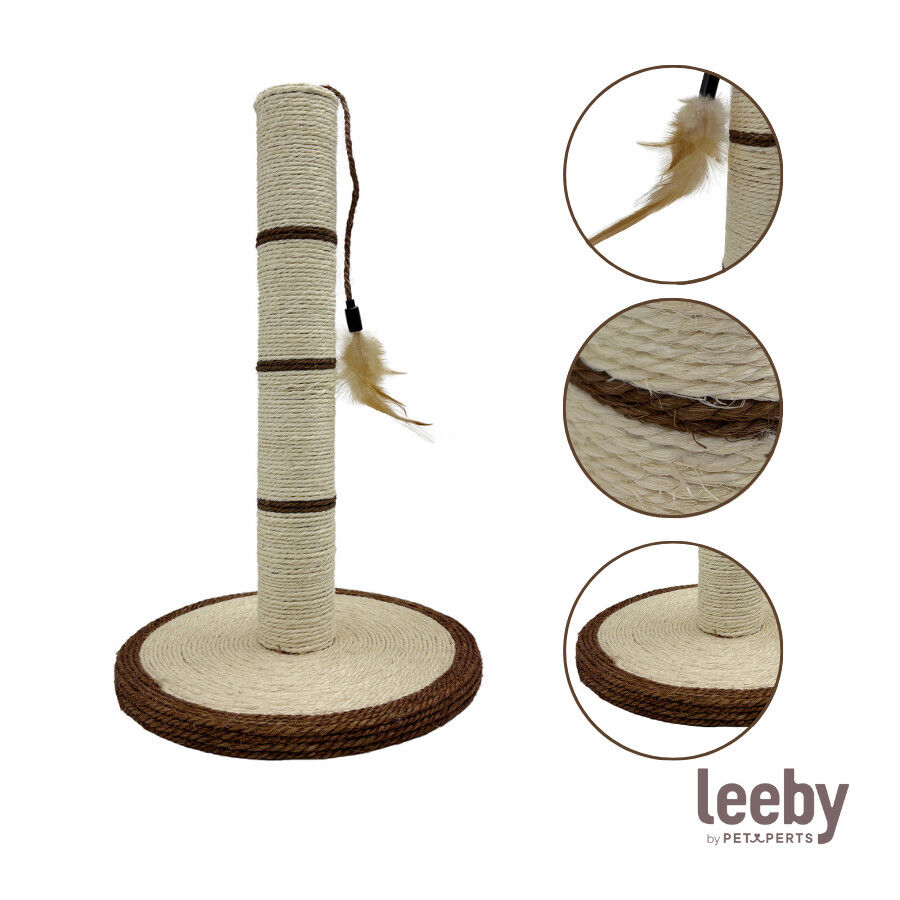 Leeby Isidoro arranhador de sisal com brinquedo castanho para gatos, , large Imagem n&uacute;mero 5
