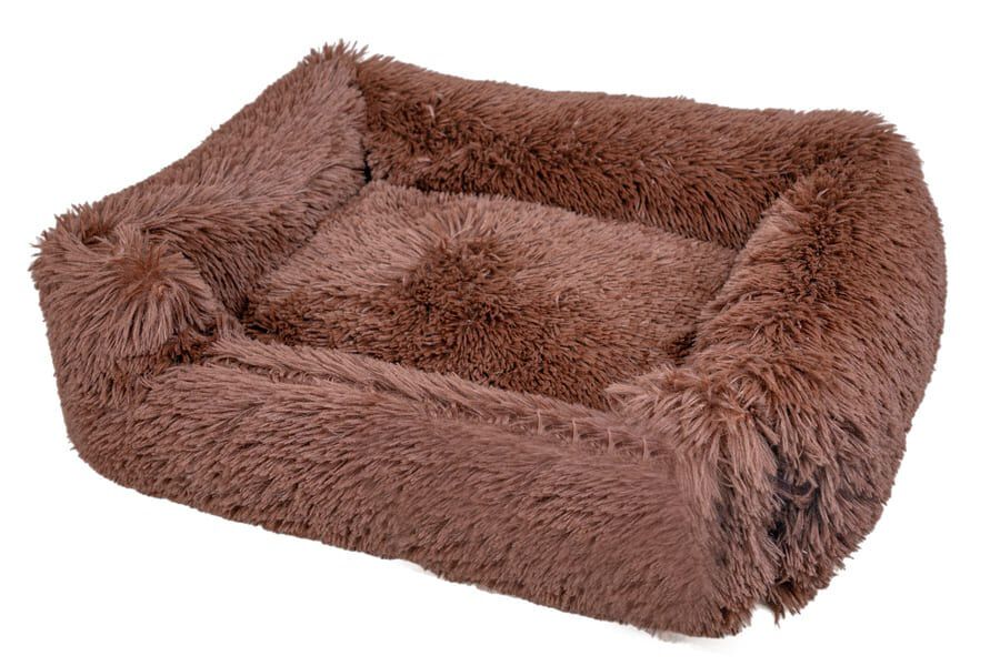 Leeby Cama Suave Anti Stress de Pelo Castanho para c&atilde;es, , large Imagem n&uacute;mero 1